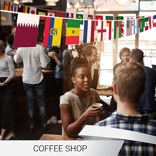 Miniatura 5 de G128 2022 World Cup Bunting Banner  Flag 8.2 x 5.5 Inch, Full String 33 Feet  LiteWeave Pro Series Printed 150D Poly  String Flag Decor for Fan Club