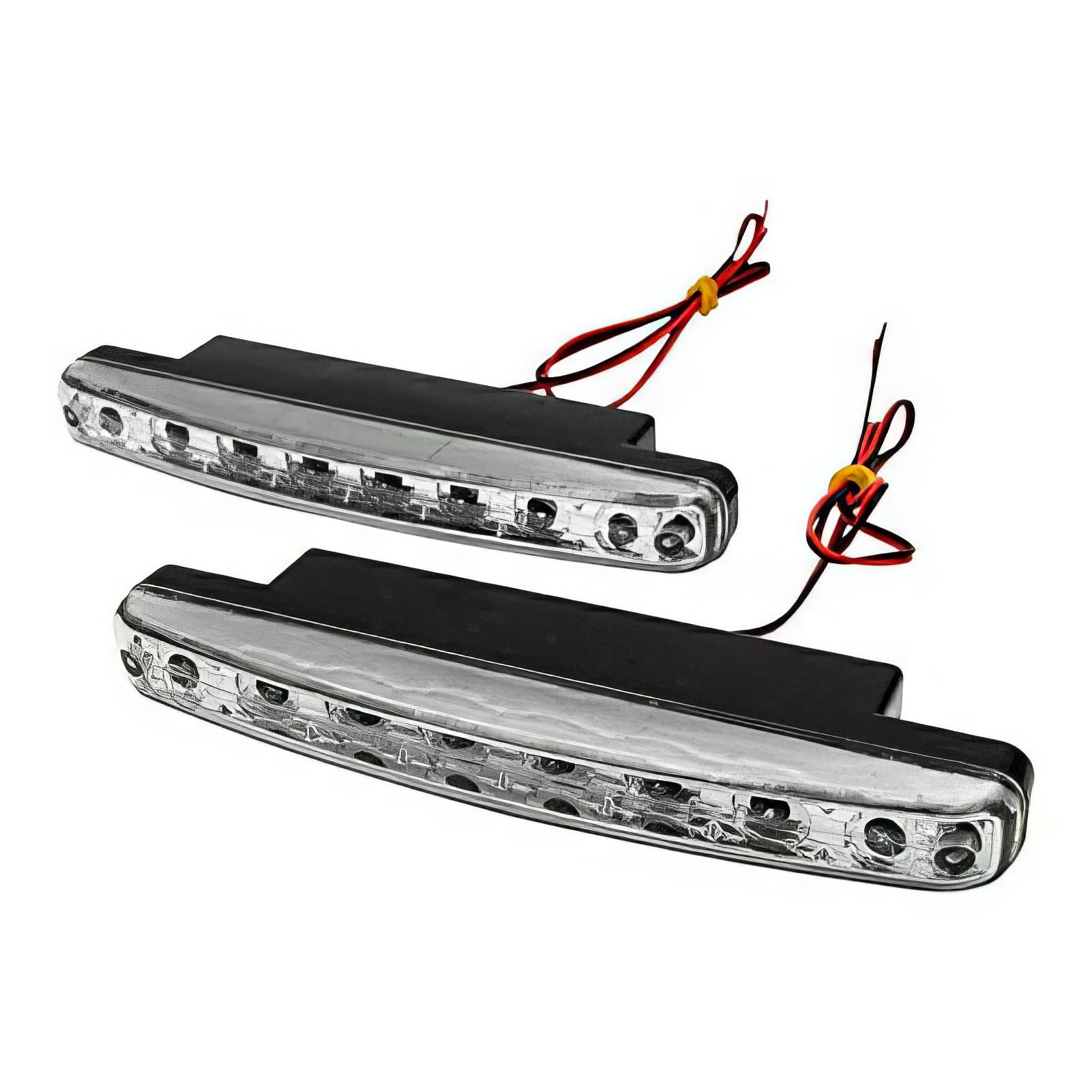 Feux de jour, Riloer 2 pcs Super Bright White 8 LED DRL Car Daytime Running Driving Light Head Lamp