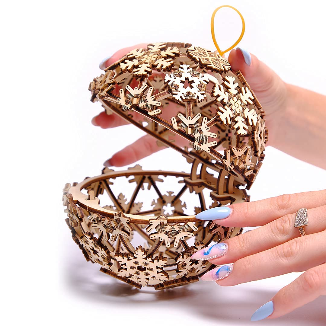 Wood Trick Christmas Ball Puzzle 3D de Madera para Adultos para Construir