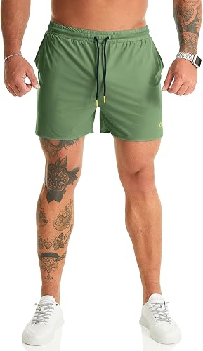 Ouber Men's Light Athletic Short Workout Quick Dry Shorts for Running Swimming G