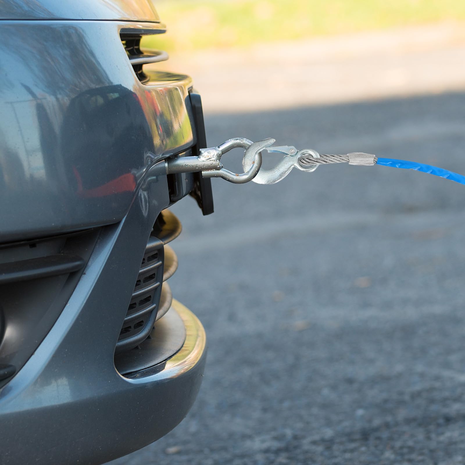 Starkes Zugseil aus Stahlseil und PVC 5 Meter Lang 7 Tonnen Zugkraft Robustes Abschleppseil für Auto und LKW Nicht Leicht Verschleißend zum Abschleppen