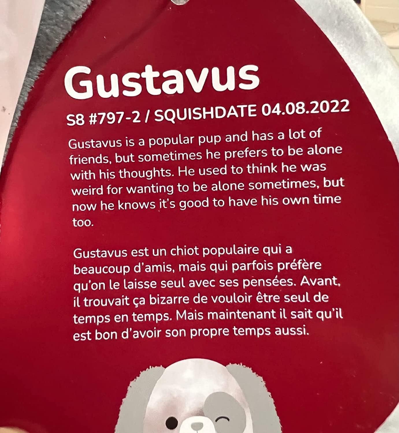 Squishmallows 8-Inch Plush - Join The 2023 Valentine's Day Squad Stuffed Animal Toys (Gustavus (Dog))
