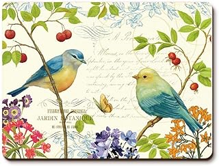 Rural Restaurant Favors Decor Cork Coaster Lovely Cute Bird Placemat Dining Table Mats 2PCS
