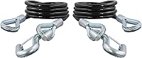 CURT 80136 Vinyl-Coated Trailer Safety Cables, 3/8" Snap Hooks, 3500 lbs Break Strength, 2-Pack - Rust-Resistant Towing Safety