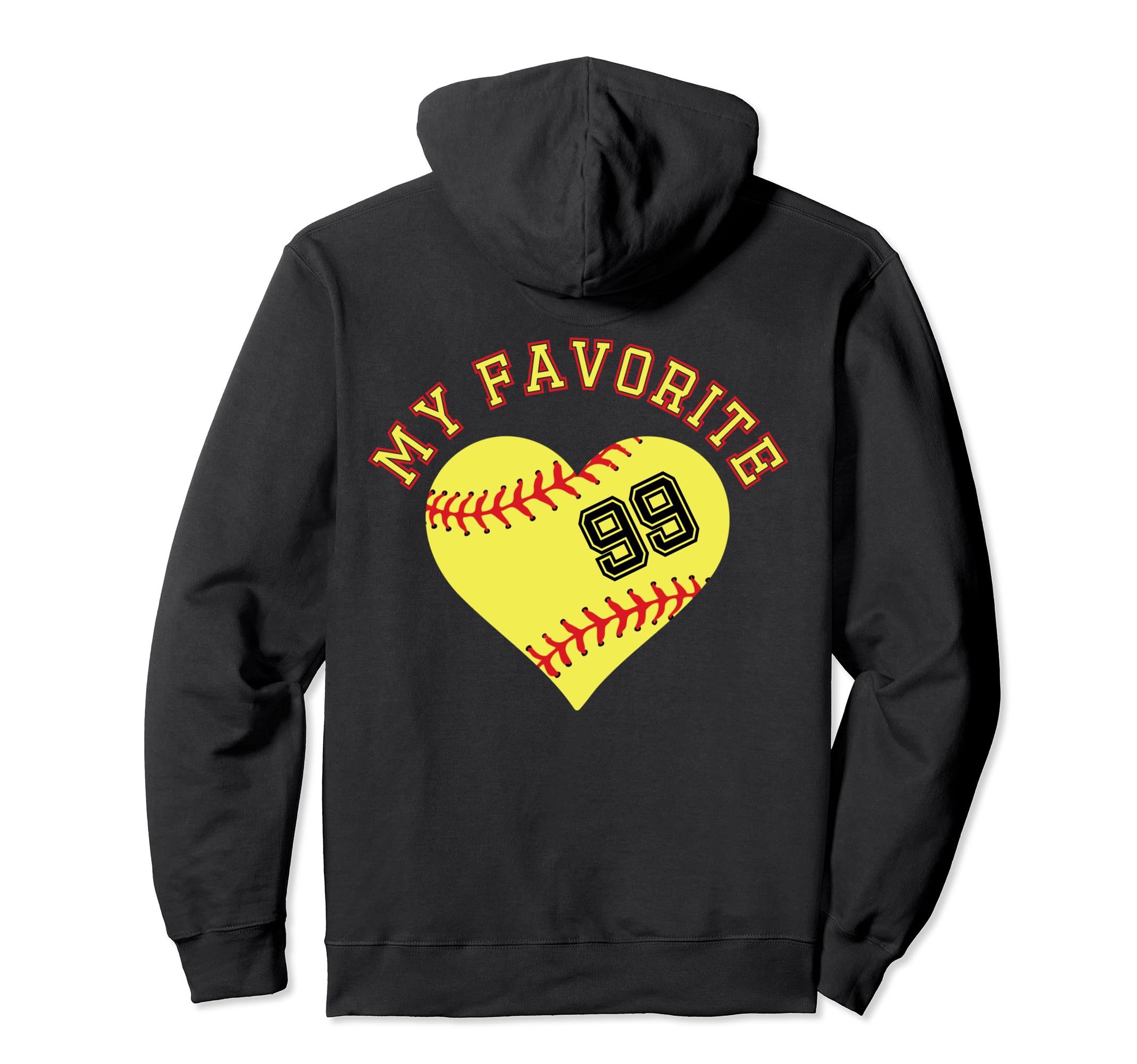 Softball Player 99 Jersey Outfit No #99 Sports Fan Pullover Hoodie, Black - Image 2