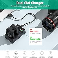 Vista 4 de FirstPower Paquete de 2 baterías EN-EL15/EL15a/EL15b/EL15c y cargador dual USB compatible con Nikon Z6 Z7 D750 D850 D7000 D7100 D7200 D7500 D500
