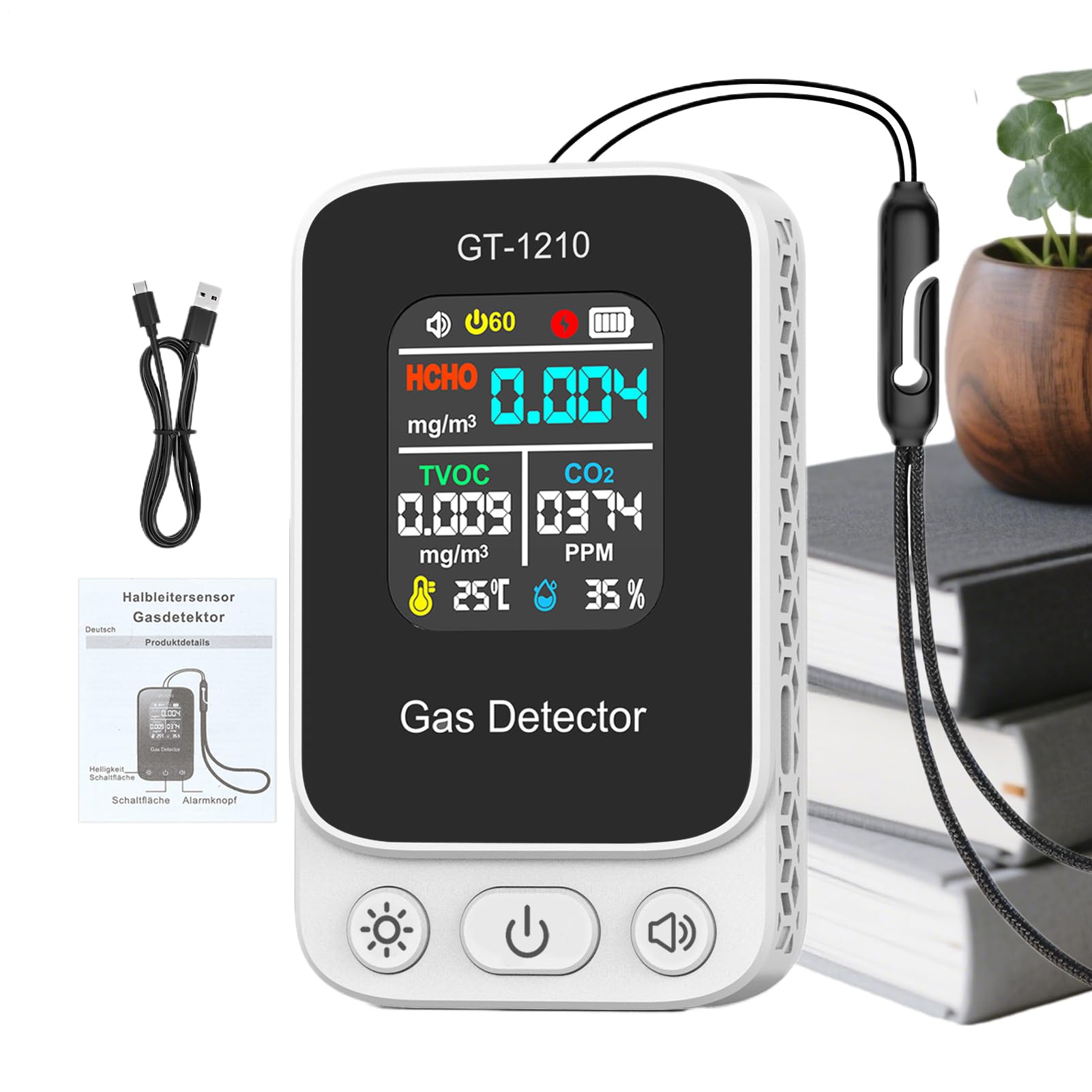 Capteur de dioxyde de carbone portable pour air sain à la maison et l'école