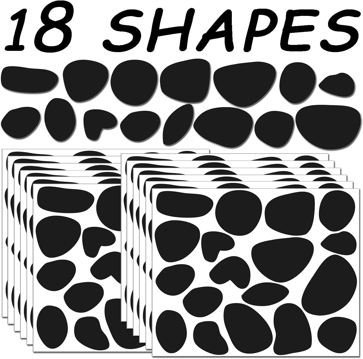 12 Sheets Black Adhesive Felt Circles for Kids Dalmatian Costume, Dalmatian Spot Stickers DIY Decoration(216 Pcs)