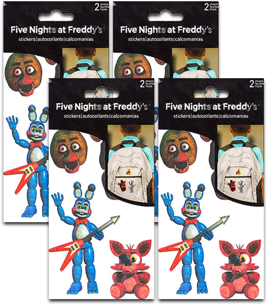 Five Nights At Freddy's Stickers - 4 Sheets of Stickers