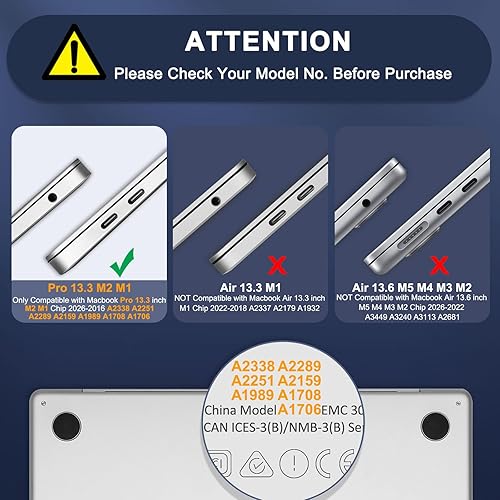 Miniatura 2 de MOSISO - Funda rígida de plástico con protector para teclado y pantalla, bolsa para MacBook Pro de 13 pulgadas M2 2025/2024/2023/2022-2016, A2338