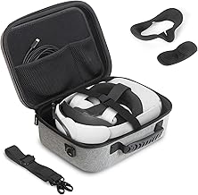 Hard Case for Meta/Oculus Quest 2 JSVER Carrying Case for Meta Quest 2 Accessories, Controllers, Battery, Elite Strap Includes Shoulder Strap, Silicone VR Face Mask, Lens Dustproof Cover (Gray)