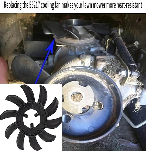 Miniatura 3 de 55217 Ventilador de cortacésped Ventilador de transmisión de 10 aspas Sustituye a 53994