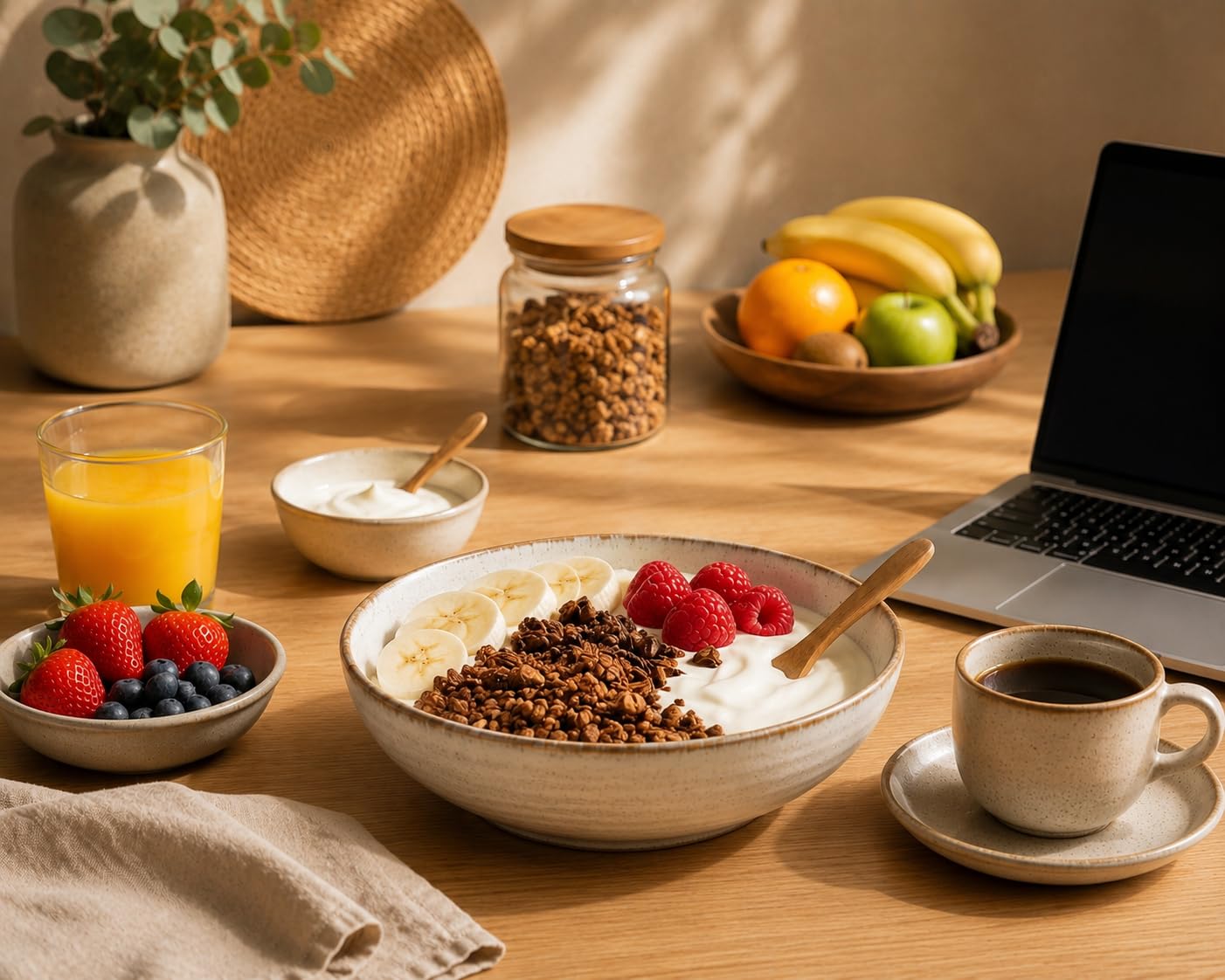 Granola Ecológica y Artesana con Maca, Cacao, Plátano, Nueces de Brasil, Pasta de Dátiles, Aceite de Oliva, Nibs de Cacao, Semillas y Avena Integral, 0% Azúcares Añadidos (Pack: 6 bolsas de 300g)