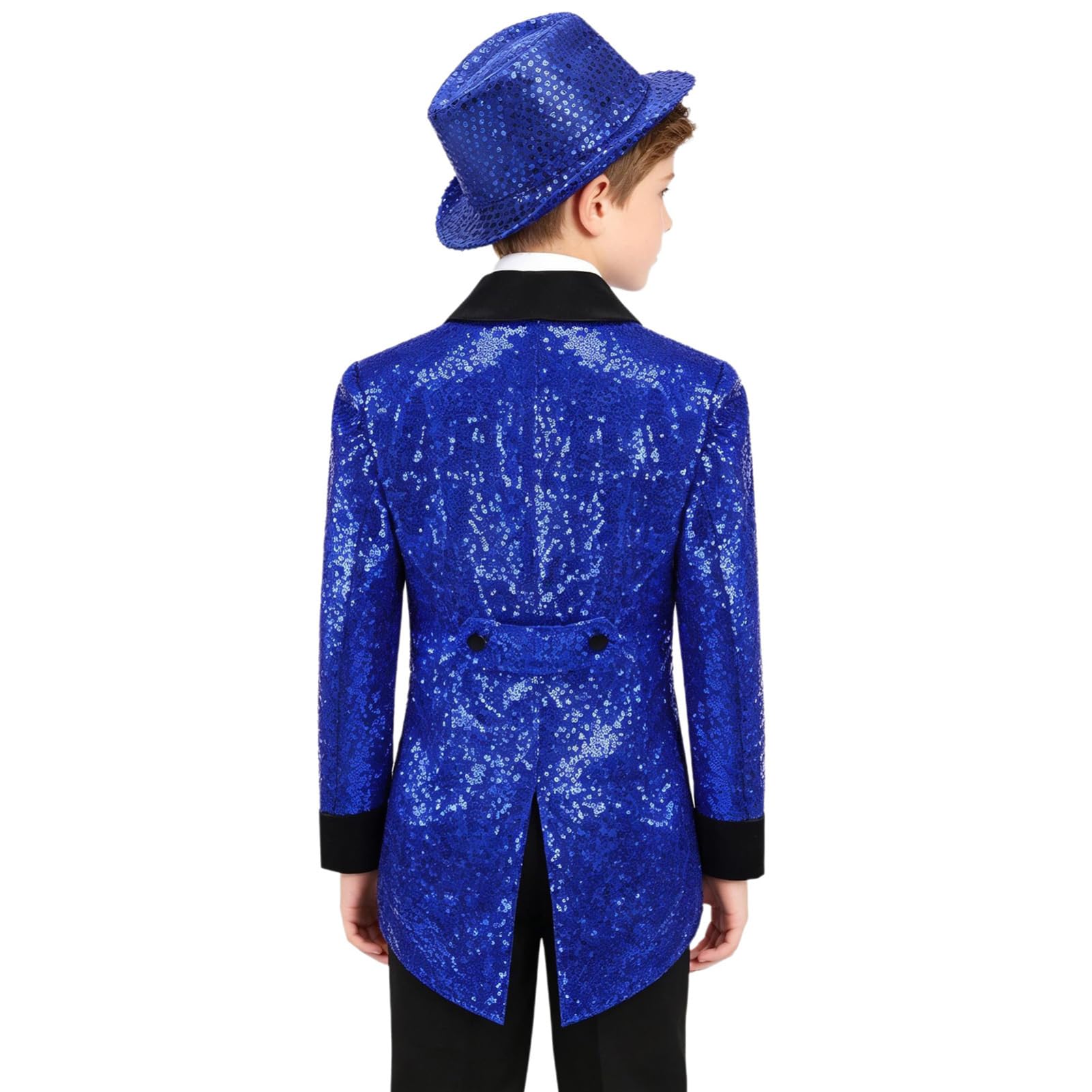 iEFiEL Kinder Smokingsjacke Elegant Jacket Sakko Jungs Festanzug Smoking Jacket Kostümzubehör Fedora-Hut Elegant Sakko Kinderanzug Party