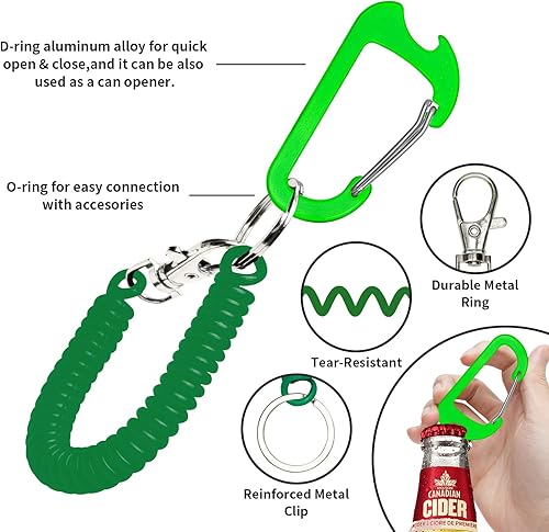 Miniatura 2 de HOTEMIA Cordón de seguridad antirrobo para teléfono con mosquetón, correa anticaída para esquí al aire libre, senderismo, ciclismo, pesca, escalada,