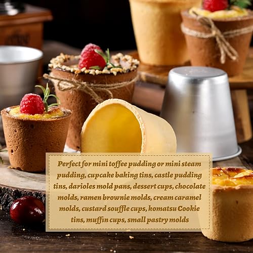Miniatura 2 de Moldes de pudín, 10 unids de aluminio para hornear tazas magdalena molde muffin estaño Dariole moldes herramienta para hornear