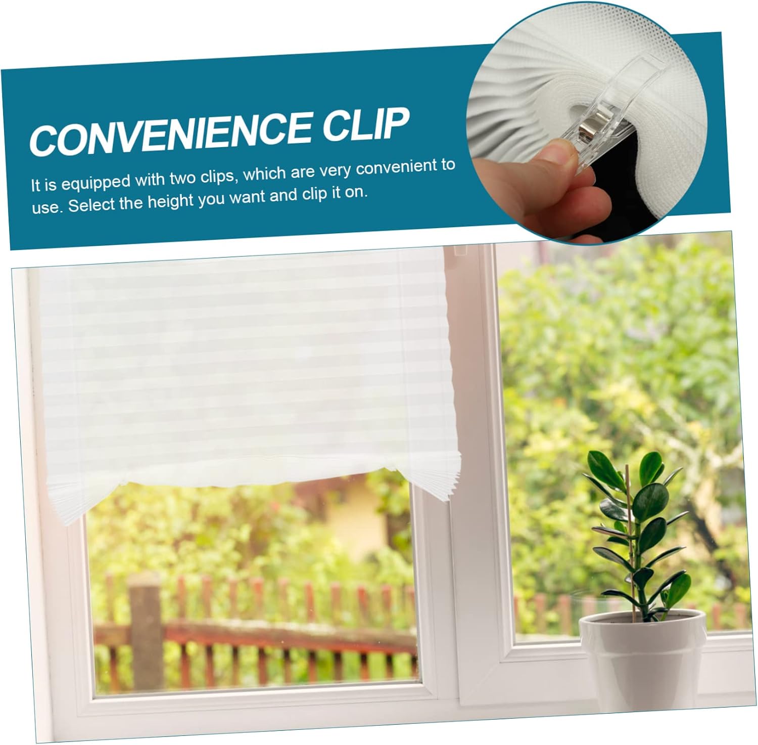 Unomor Self Adhesive Pleated Door Blinds No Drilling Easy Privacy Shades for Windows for Bedrooms Living Rooms and More
