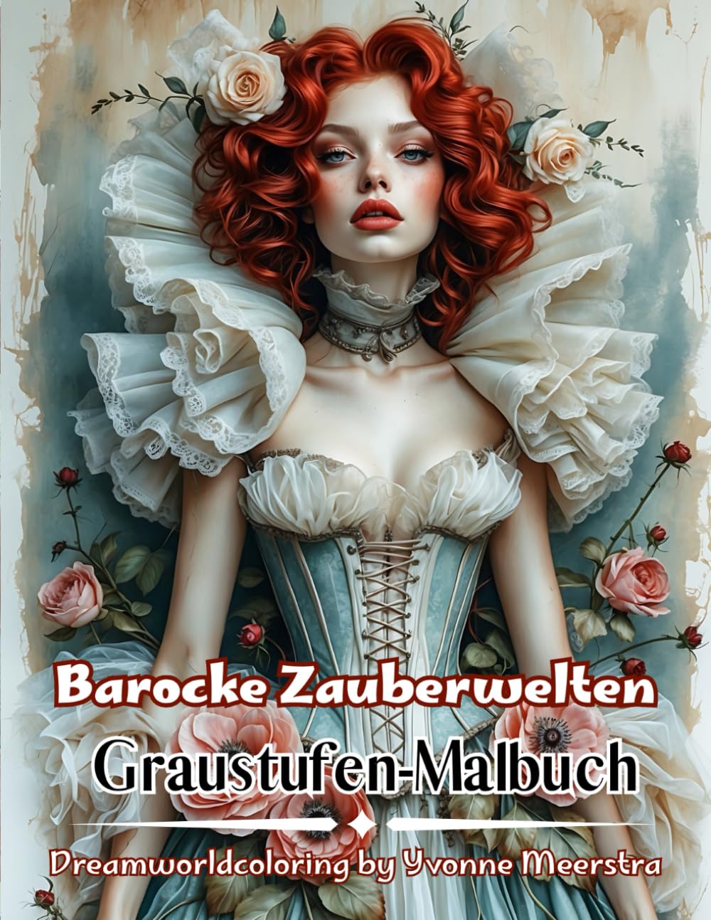 Barocke Zauberwelten: Ein Graustufen-Malbuch voller barocker Eleganz, magischer Porträts und detailreicher Fantasiewelten