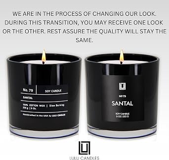 Lulu Candles | Santal | 豪華な香り付きソイジャーキャンドル | 米国で手注ぎ | 香りが強く長持ち 9オンス