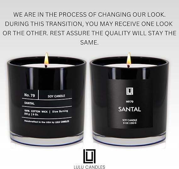 Lulu Candles | Santal | 豪華な香り付きソイジャーキャンドル | 米国で手注ぎ | 香りが強く長持ち 9オンス