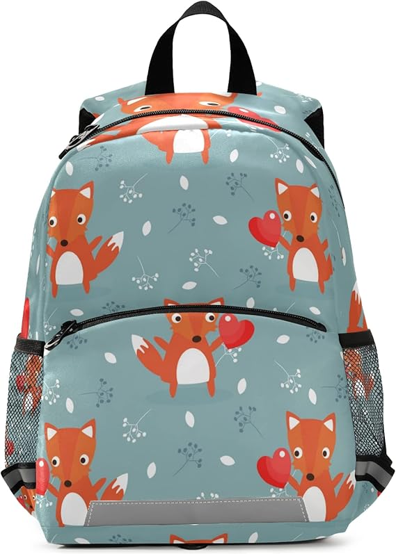 Amazon Co Jp キッズ リュック 子供用 リュックサック おしゃれ 保育園 小学生 女の子 男の子 狐 きつね フォックス ハート こども 小さめ 軽量 通園 人気 バックパック ミニリュック ジュニア 2 6歳 撥水 遠足 シューズ バッグ