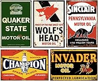Vista 19 de 35 letreros de lata vintage reproducidos, anuncios retro de gasóleo, letreros de metal antiguo para garaje, hombre, cueva, bar, cocina, decoración