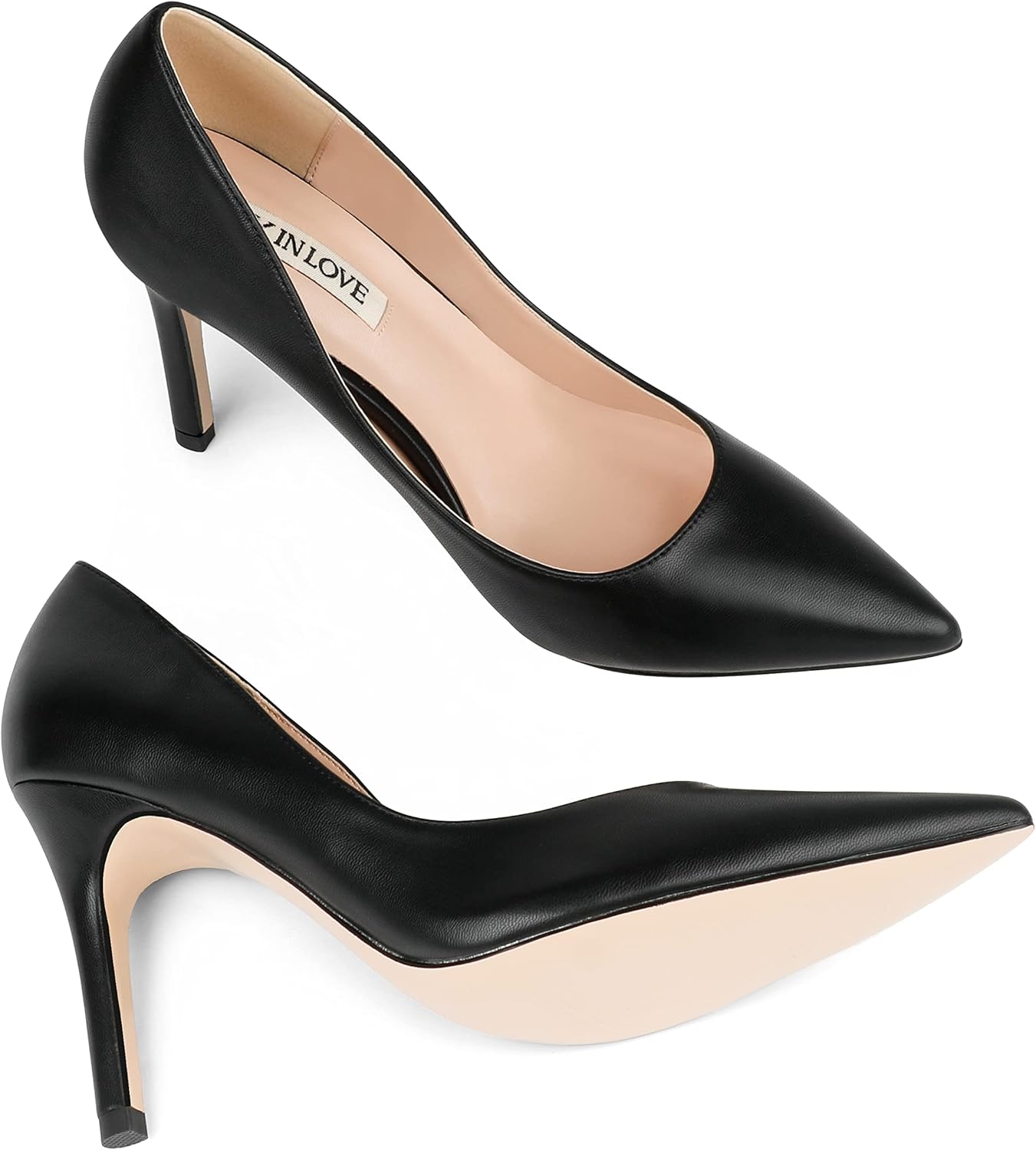 JOY IN LOVE Women's Pump Shoes 3.5" High Heels Pointy Toe Stiletto Pumps - Image 2