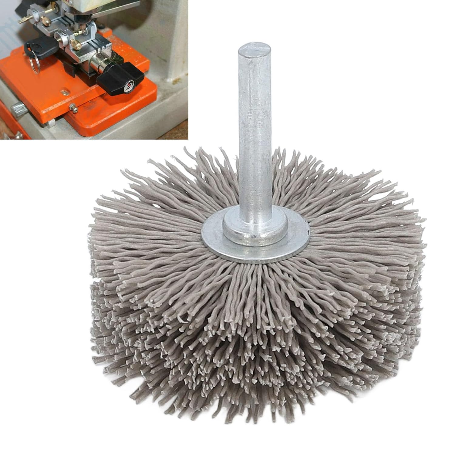 Key Machine Brush Replacement Nylon Stainless Steel for Deburring Industrial Tool US102, Wear , Efficient Burr Removal, Accurate Positioning, Various