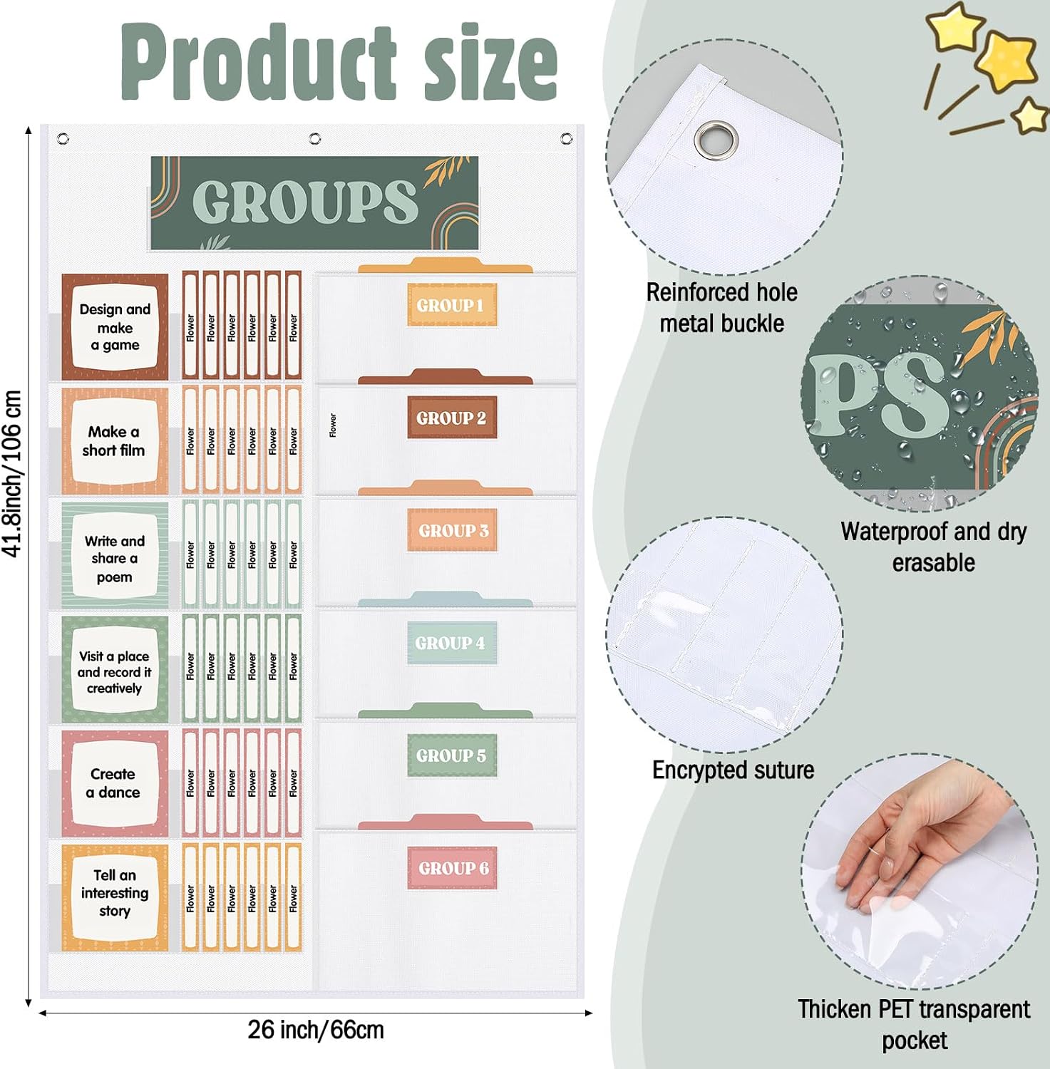 Pasimy Small Group Management Pocket Chart Group Classroom Must Haves image 3
