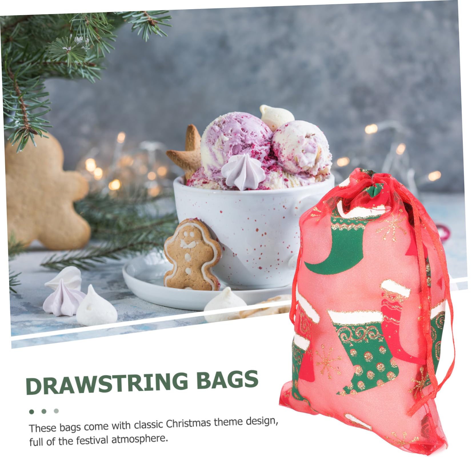 GLEAVI 75stücke Organzabeutel Für Weihnachten Kordelzug Geschenktüten Für Süßigkeiten Für Festlichkeiten Und Familienfeiern Aufbewahrungstaschen Für Snacks Und Kleine