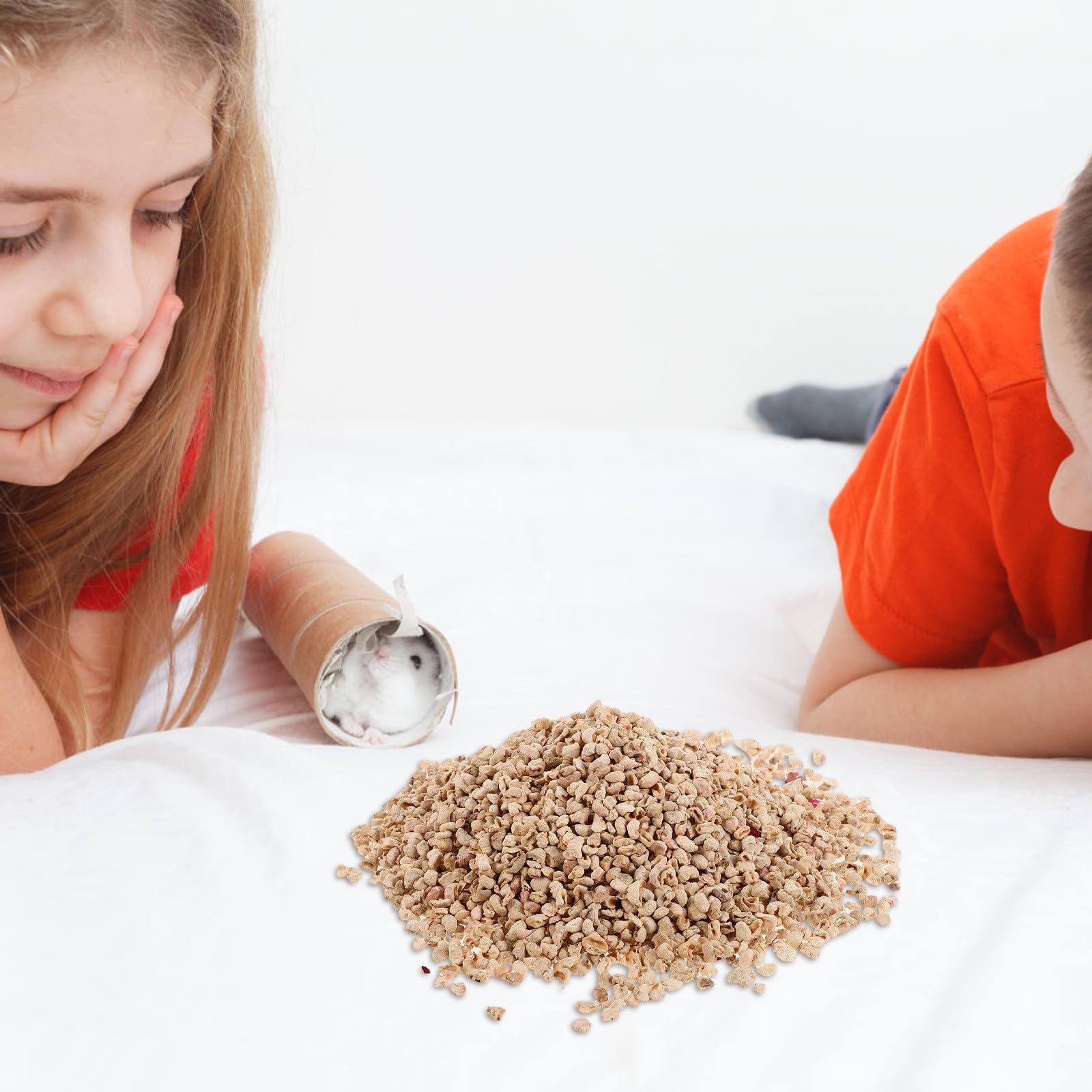 Lettiera per Criceti e Piccoli Animali in Trucioli di Mais 1000 G Lettiera Naturale Profumata Fiori ed Erbe Aromatiche Assorbente per Gabbie e Habitat di Roditori