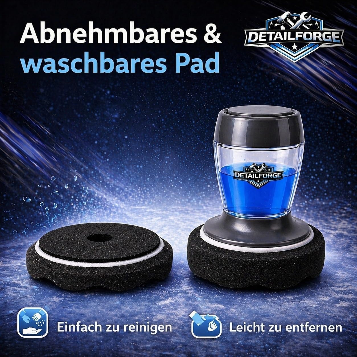 Tyre Shine & Wax Applicator Sponge with Tank, 2 Sponges, Closure, Tyre Applicator Wax Detailing Car Care image 3