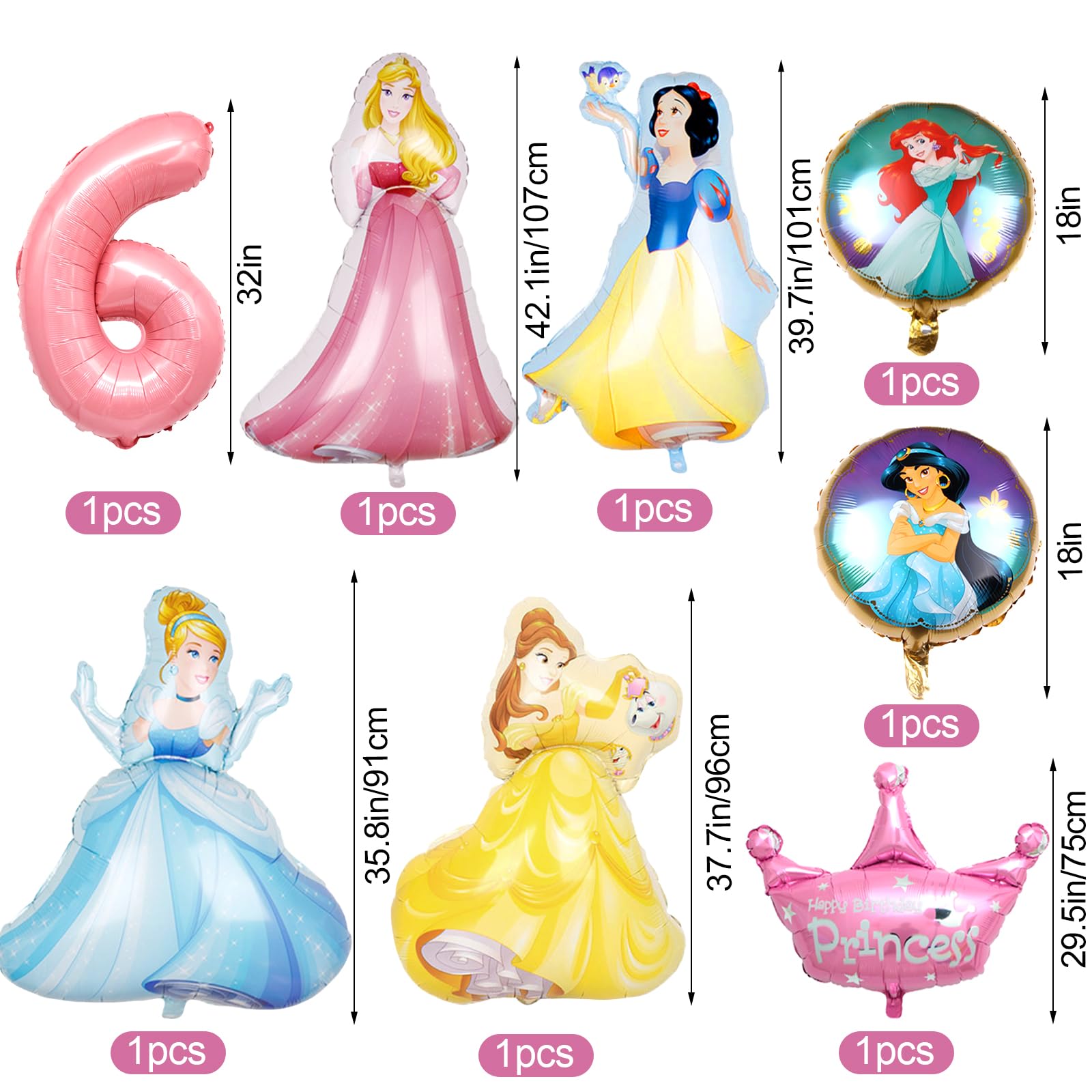 Kit Decorazione Compleanno 6 Anni 'Sweet Sassy And Six' - Sfondo, Palloncini Macaron E Numero 6 In Alluminio