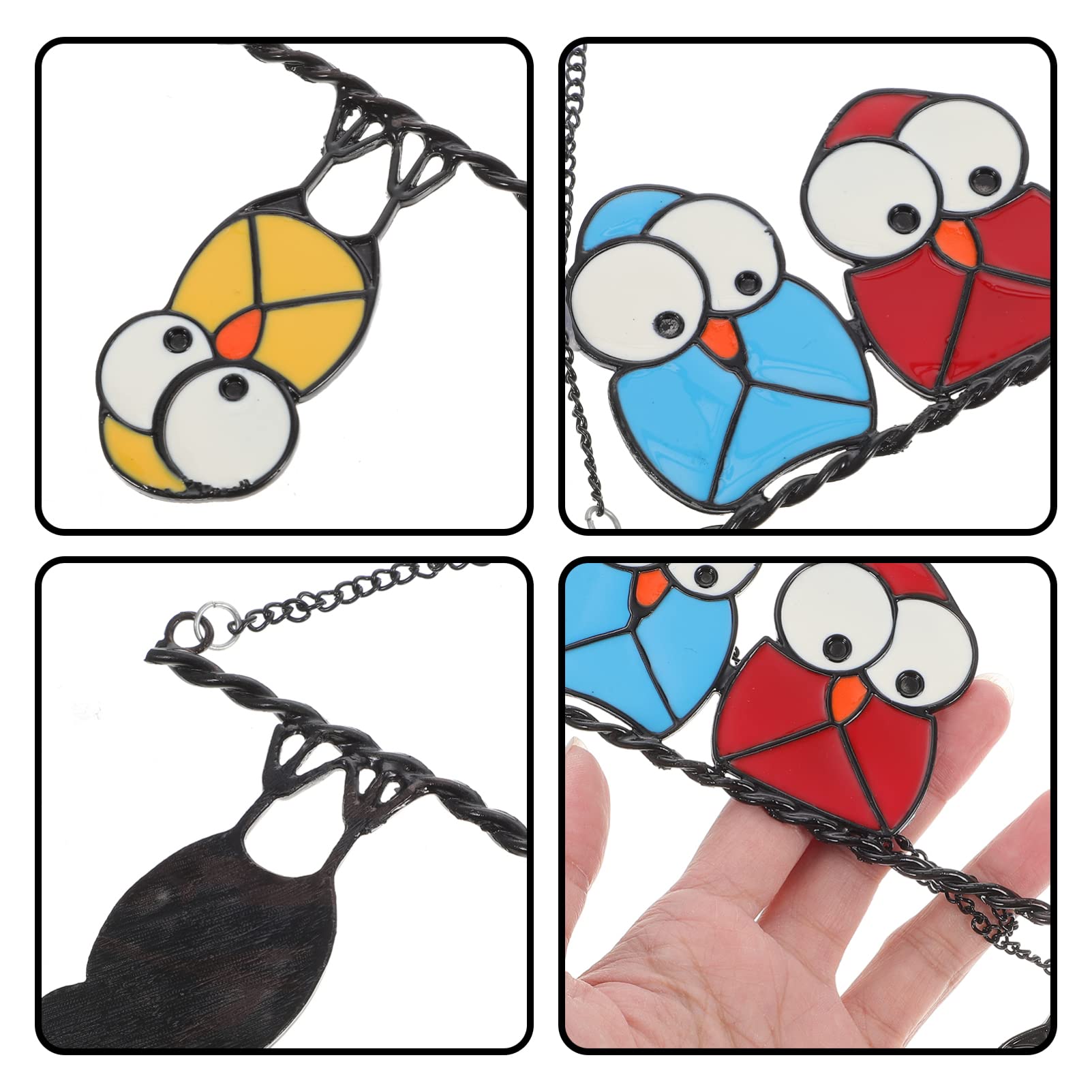 Amosfun 2 Pz Decorazione Della Gabbia Per Uccelli Leggero Gufo Artificiale Gufi Solare Arredamento Iridescente Decorazioni Impiccagioni Fioriere Filo Macramé Piante Viti Ferro Da Stiro