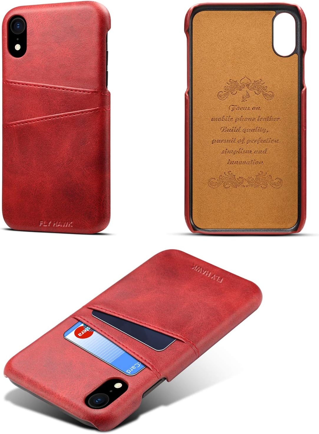 Wallet Case Compatible iPhone XR/ 10R, Slim PU Leather Back Case Cover Credit Card Holder for Apple iPhone XR/iPhone 10R (2018) 6.1 inches Red