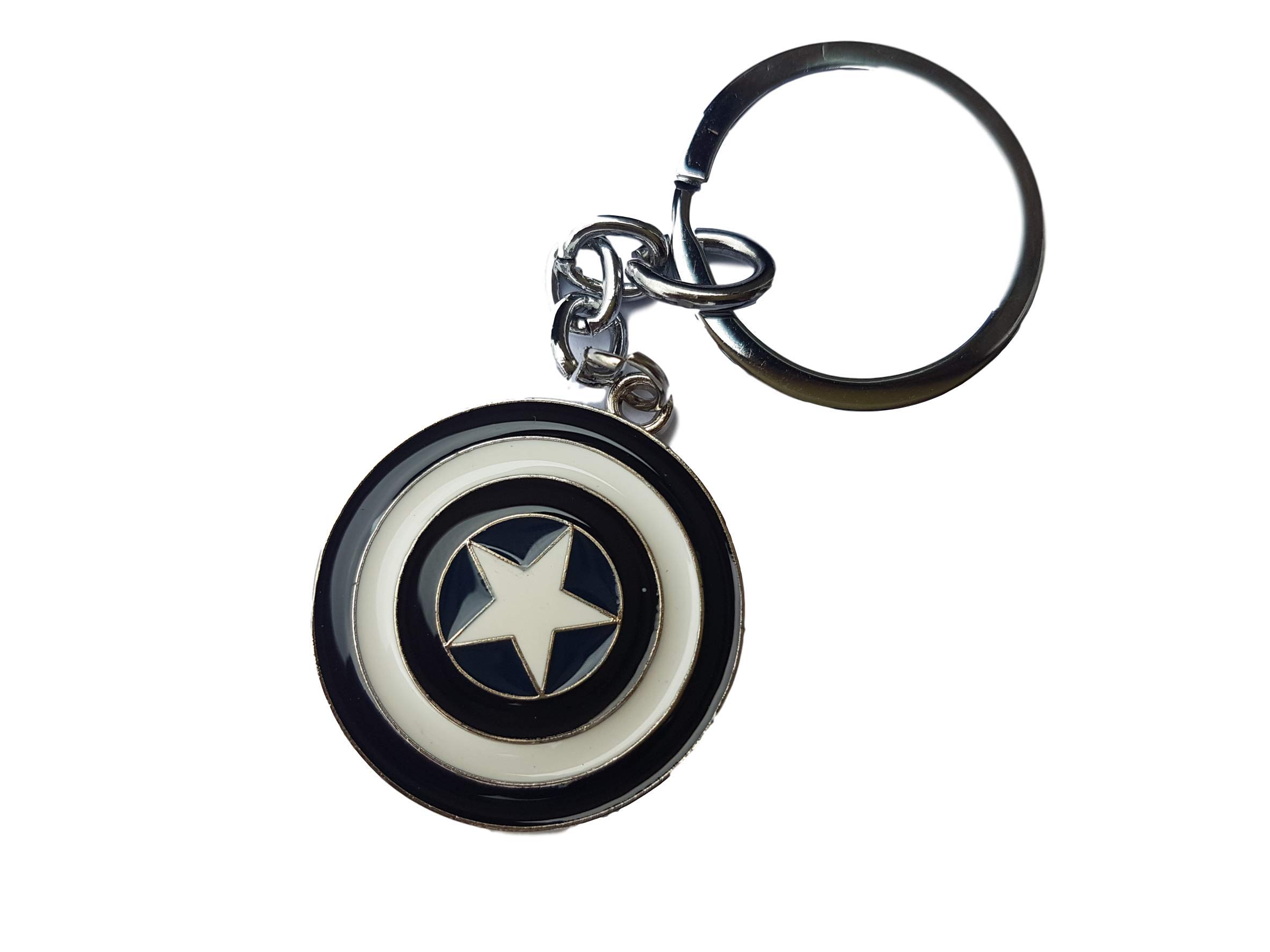 Fat-catz-copy-catz Black Shield Marvel Superhero Enamel Metal Keyring