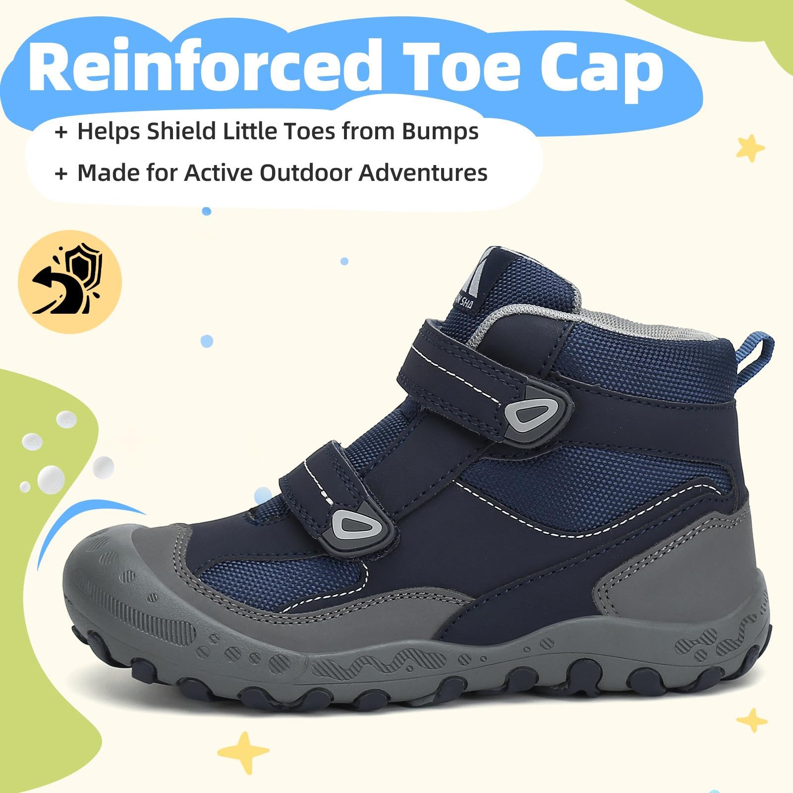 Mishansha Botas de senderismo resistentes al agua para niños y niñas, anticolisión, antideslizantes, atléticas, al aire libre, aventura, senderismo