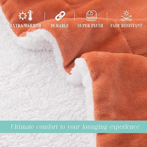 Miniatura 5 de Elegant Comfort Manta reversible de franela sherpa, ultrasuave, mullida, acogedora y afelpada, manta decorativa ligera para todas las estaciones, 50