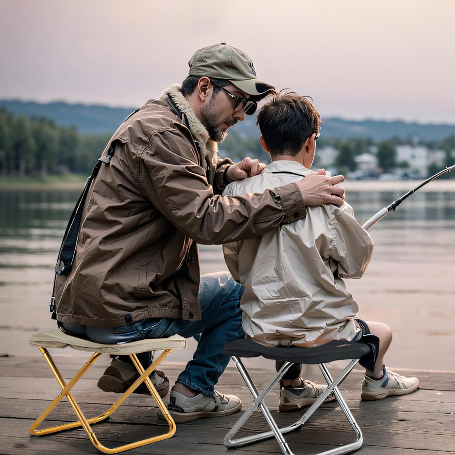 Camping Stool，Portable Foldable Stool aldult Collapsible Stool Chairs Fishing for Outdoor Hiking 300 LBS Load