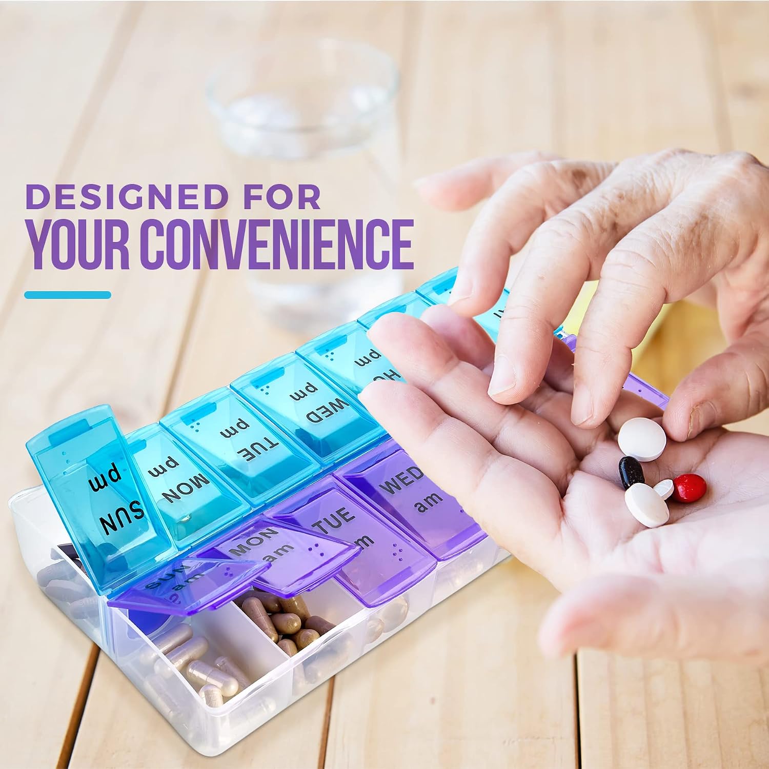 MEDca Weekly Pill Organizer, Twice-a-Day, Pack of 2