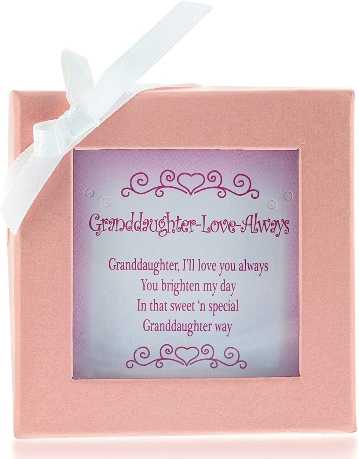 Granddaughter Gift - Stretch Heart Charm Bracelet - Gift Boxed with Sentimental Card - 'Love Granddaughter Always' with Beads & Synthetic Pearls
