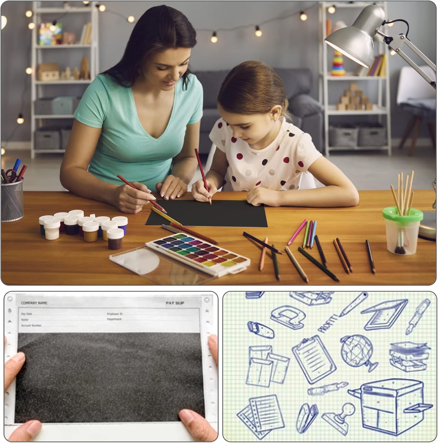 100 Sheets Transfer Paper Blue Carbon Paper, Blue Transfer Tracing ...