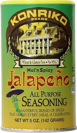 Konriko - 1 pck, Jalapeno Seasoning, Wheat FREE, Gluten FREE, No MSG, 5 oz