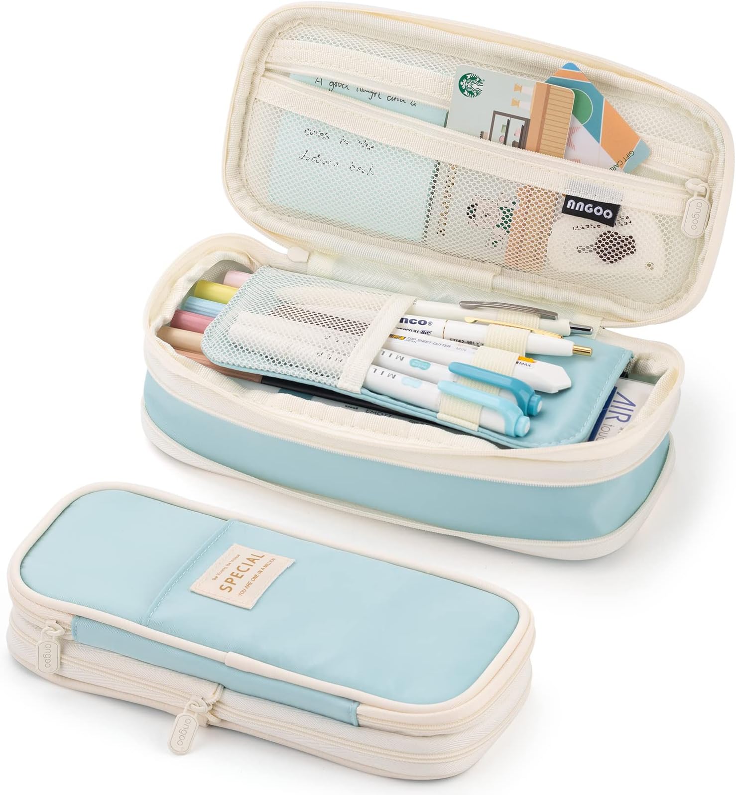 EASTHILLLarge Capacity Pencil Case Large Pencil Case Stationery Pen Bag for Teens Blue