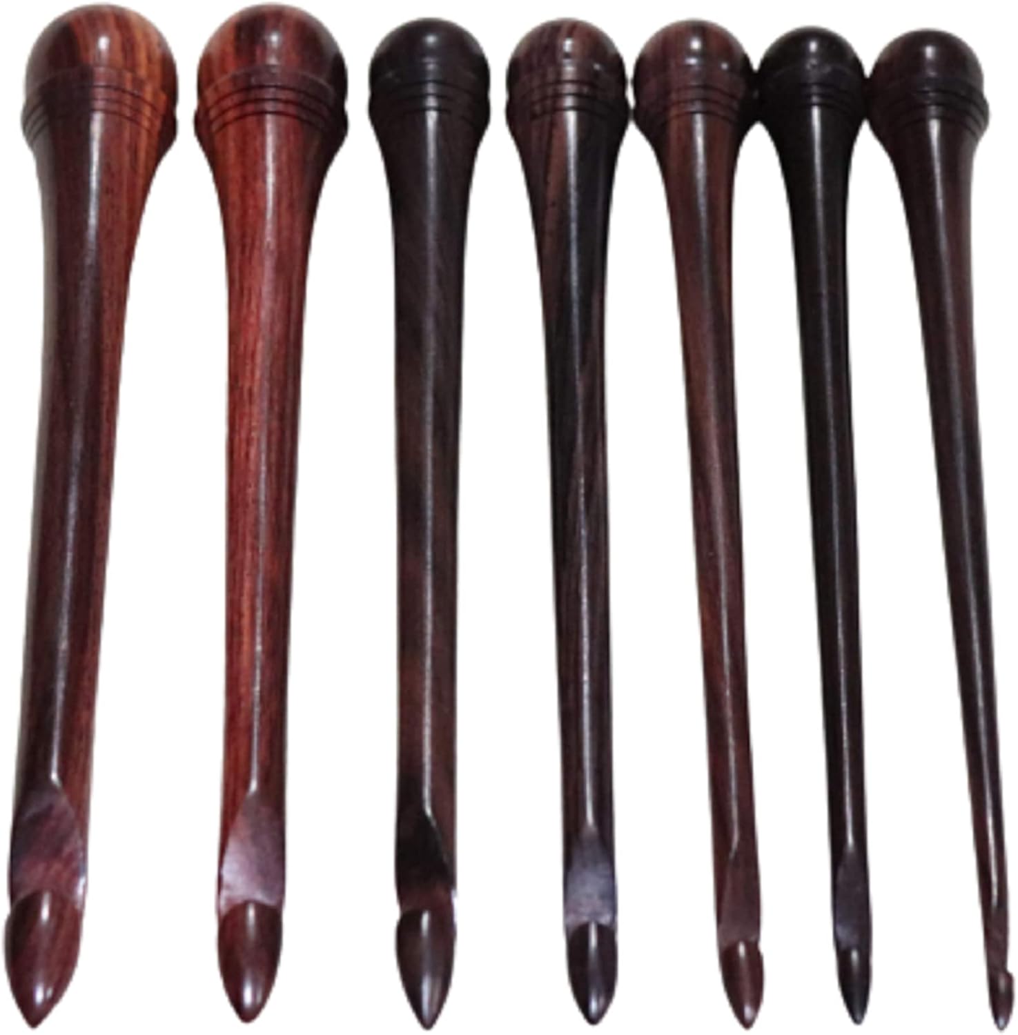 Crochet Hooks 4mm to 10mm - Antique Rosewood Set of 7 Knitting and Crochet Accessories Suitable for All