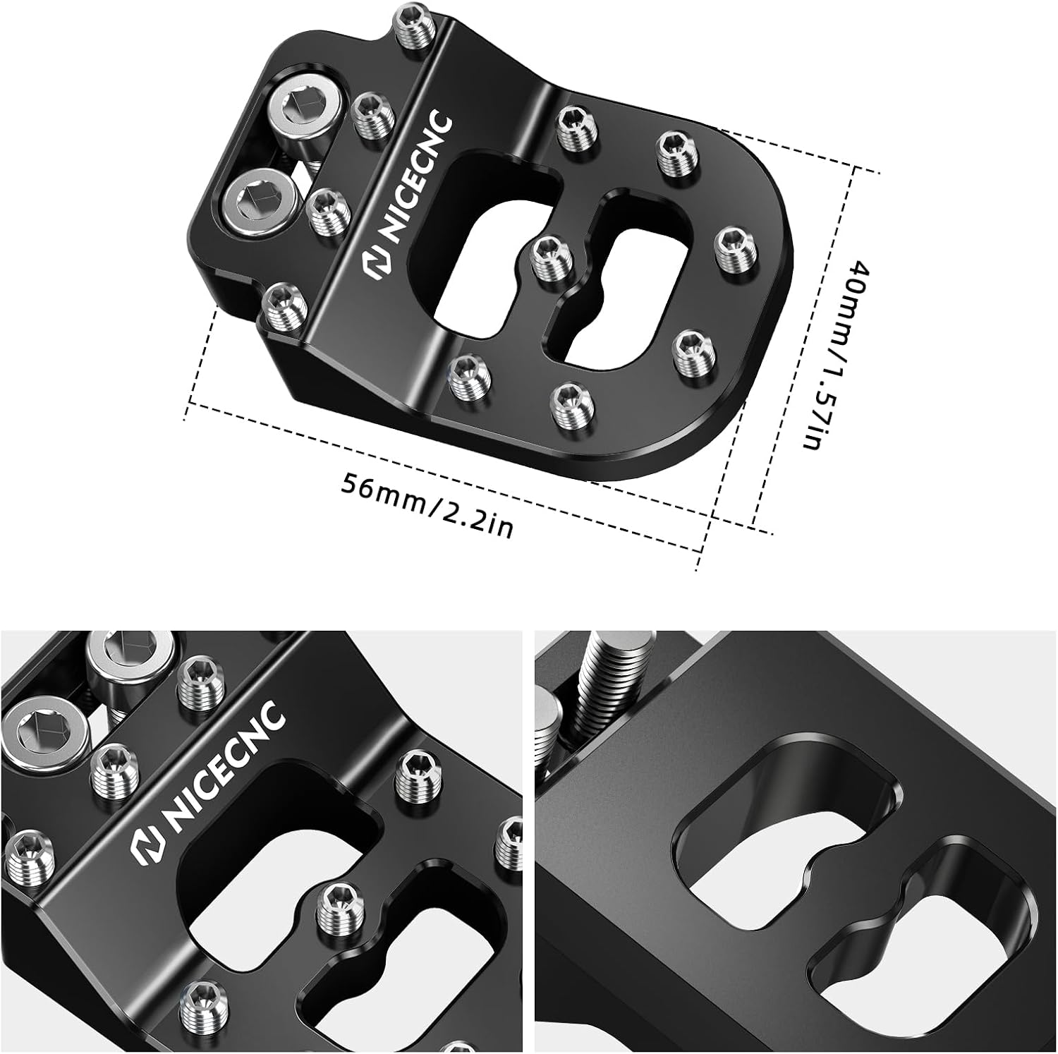 NICECNC Black Staircase Style Post Braking Foot Pedal Graduated Rear Braking Pedal Compatible with Husaberg TE/FE125-570 09-14, Compatible with Husqvarna TC125/250 2014-2015, 701 Enduro 2016-2024