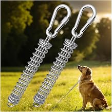Dog Tie Out Spring, Heavy Duty Shock Absorber Spring for Tie Out Cable & Chain, Rustproof Stainless Steel Buffer, Dog Leash Shock Absorber 2 Springs