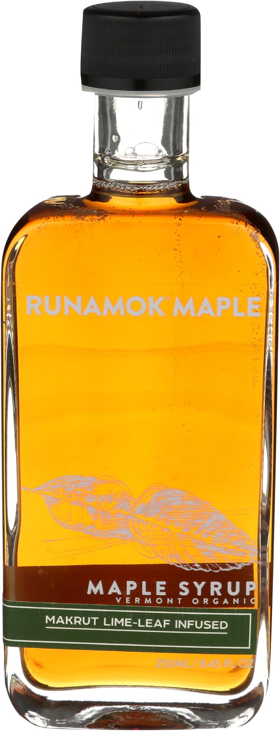 RUNAMOK MAPLE Makrut Lime Leaf Infused Organic Vermont Maple Syrup, 8.45 Ounce, 250mL