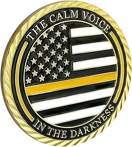 Miniatura 2 de Thin Gold Line Challenge Coin Despachador de emergencia para regalo de socorristas