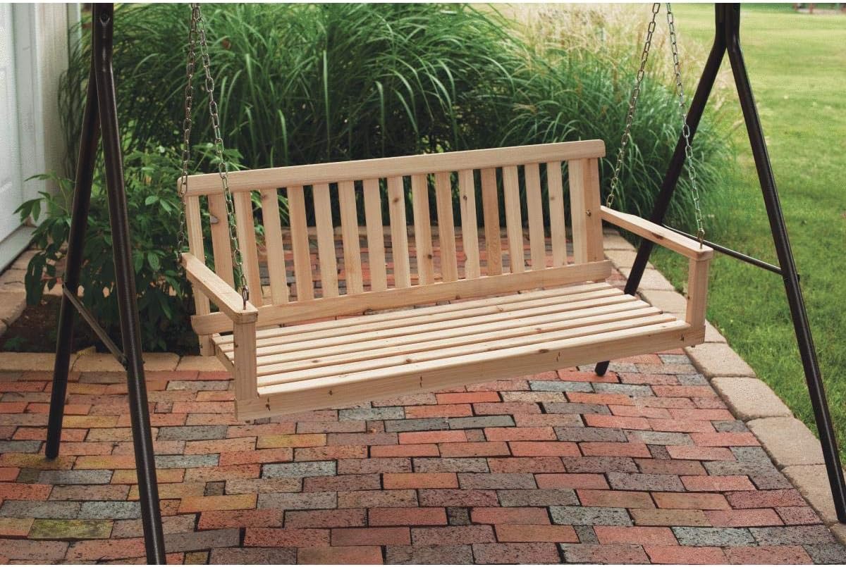 Jack Post Jennings Traditional 4-Foot Swing Seat with Chains in Unfinished hardwood